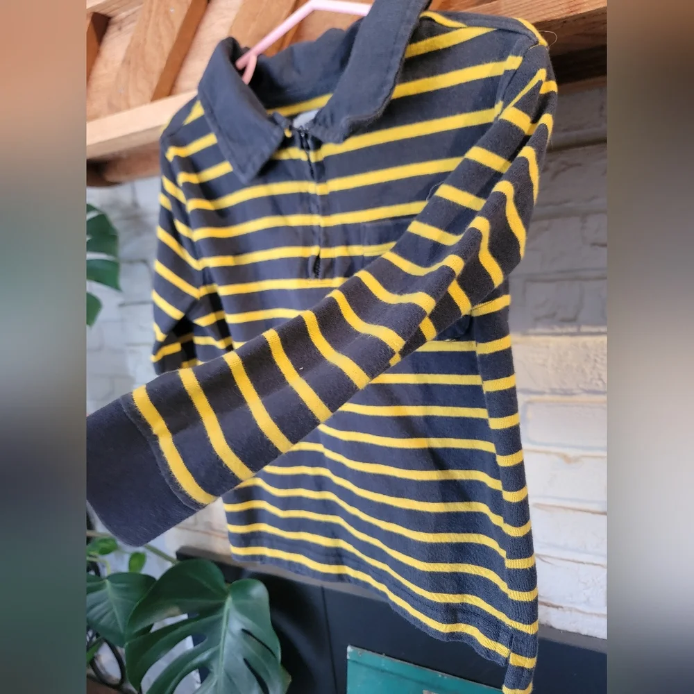 Old Navy Collared Long Sleeve Shirt 1/4 Zip Pocket 5t - Picture 3 of 6